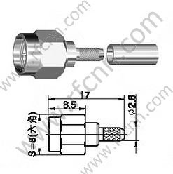 SMA мужской обжим для RG174 RF разъема