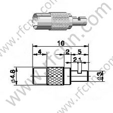 MCX Женский обжимной оконный припой для RG178 RF разъема
