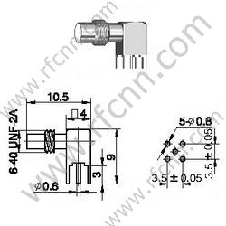 SSMC женский прямой угол для разъема PCB RF