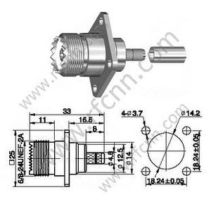 УХФ женский обжимной фланце для RG58 RF разъема