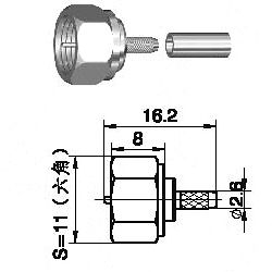 F RF разъем для RG179