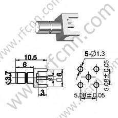 SMB женщина для PCB RF разъема
