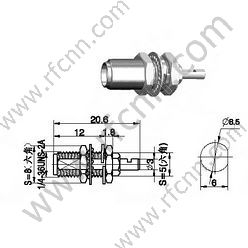 SMA женский обжим для RG178 RF разъема