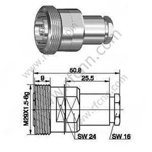 DIN 7/16 женщина для RG142 RF разъема