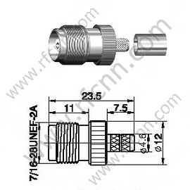 TNC женщина для RG58 RF разъема