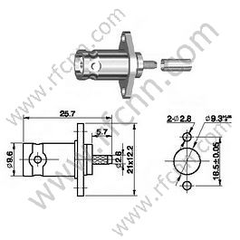 BNC Crimp General Flange Mount для RG174 RF разъема