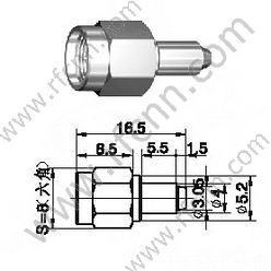 SMA мужской обжим для RG178 RF разъема