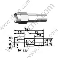 SMA мужской обжим для полуженной RG402 RF разъема RF