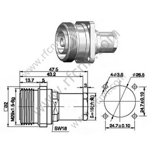 Flange Flange DIN 7/16 для 3/8 "Super Гибкий кабель RF разъема