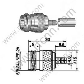 N женский для RG58 RF разъема