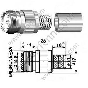 Образ персона UHF для RG213 RF разъема