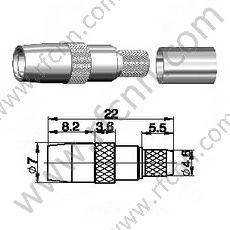 SMB Seal Crimp для RG58 RF разъема