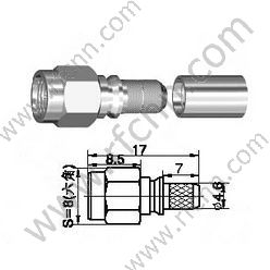SMA мужской обжим для разъема RG58 RF