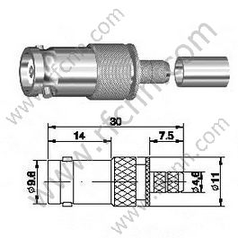 BNC Crimp Wain для RG58 RF разъема