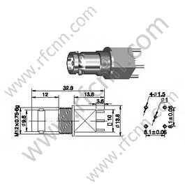 BNC женщина для PCB RF разъем