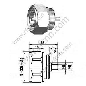 DIN 7/16 мужчина для RG402 полужесткий кабель RF разъема RF