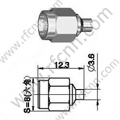 SMA мужской обжим для полуженной RG405 RF разъема
