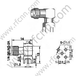 SMA женский прямой угол для разъема PCB RF