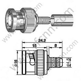Мужчина BNC для RG58 RF разъема