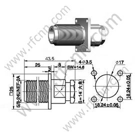 N Женский зажим Bulkhead Flange для RG142,58 RF разъема