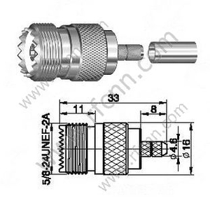 UHF женский обжим для RG142 RF разъема