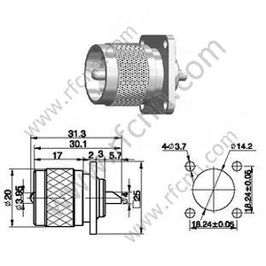 UHF мужской фланец монтажный разъем RF