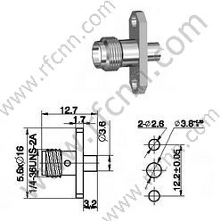 SMA женский обжимной фланцу для RG405 RF разъема