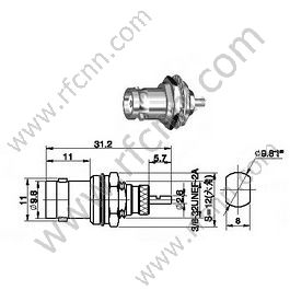 BNC Crimp Женская панель Крепление для RG178 RF разъема