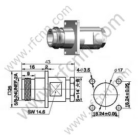 N Фланцем женского пола для RG142,58 RF разъема