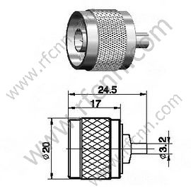 N мужской обжим для разъема RG402 RF