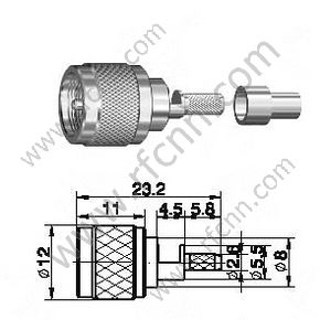 Mini UHF Мужской для разъема RG174 RF