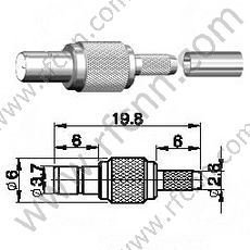 SMB Wrine Crimp для RG174 RF разъема