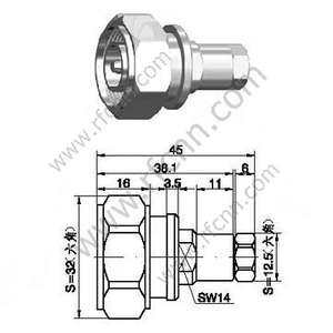 DIN MEAL 7/16 для 1/4 "SUPER гибкого кабеля RF разъема