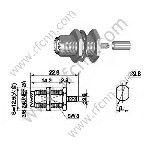 Mini UHF женщина для RG174 RF разъема