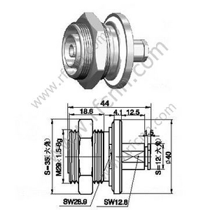 DIN 7/16 Bevildhead Панельная монтажная женщина для RG58 RF разъема