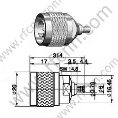 N мужчина до MCX мужской RF адаптер