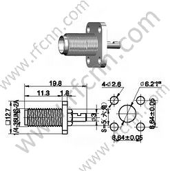 SMA женский обжимной фланцу для RG178 RF разъема