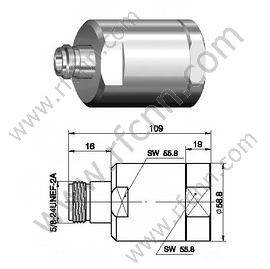 N Женский зажим для 1 5/8 "Гибкий кабельный разъем RF