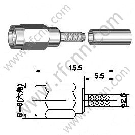 SSMA мужской обжим для разъема RG174 RF