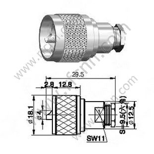 UHF мужской зажим для разъема RG58 RF